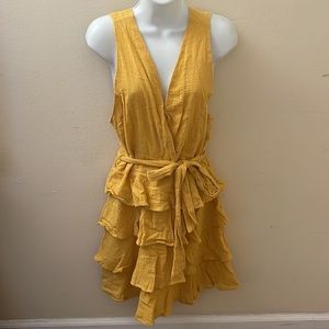 NWOT Favlux Yellow Ruffle Dress